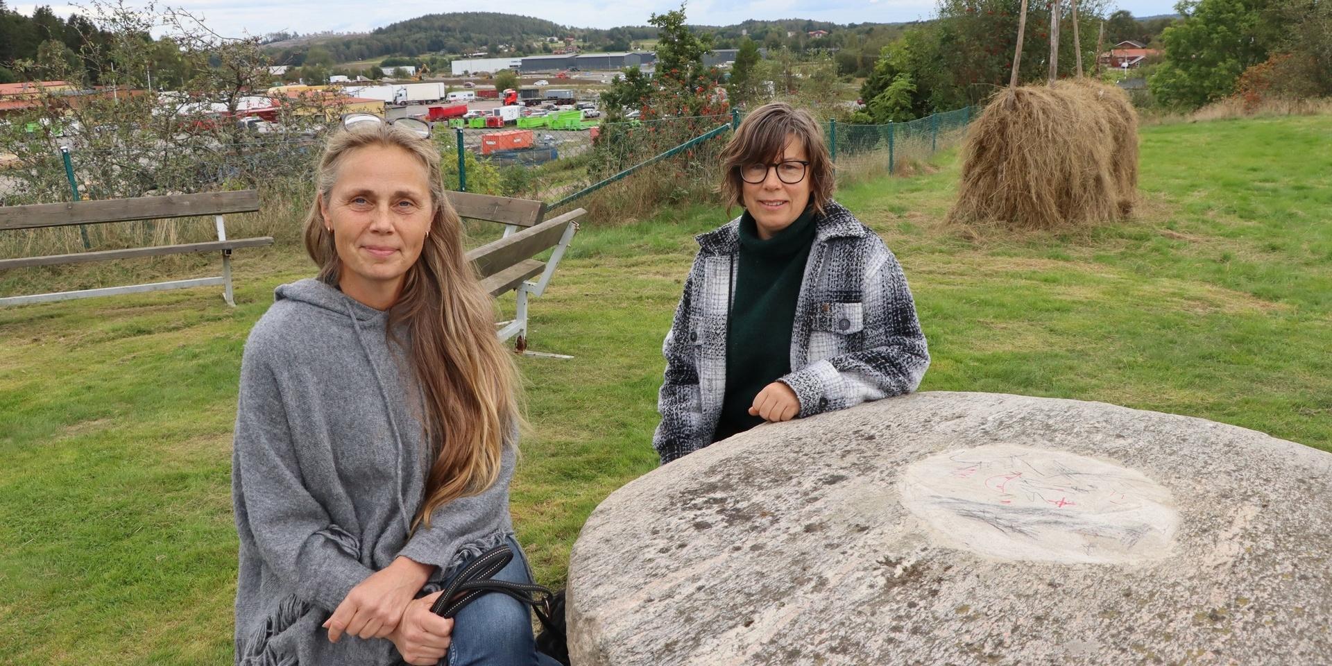 Therèse Sköldén och Annika Haglunds på föreningens kvarnkulle.