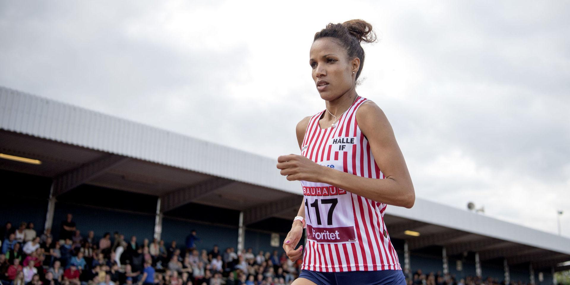 Meraf Bahta tävlar på 1500 meter under SM I friidrott i augusti 2017 i Helsingborg.