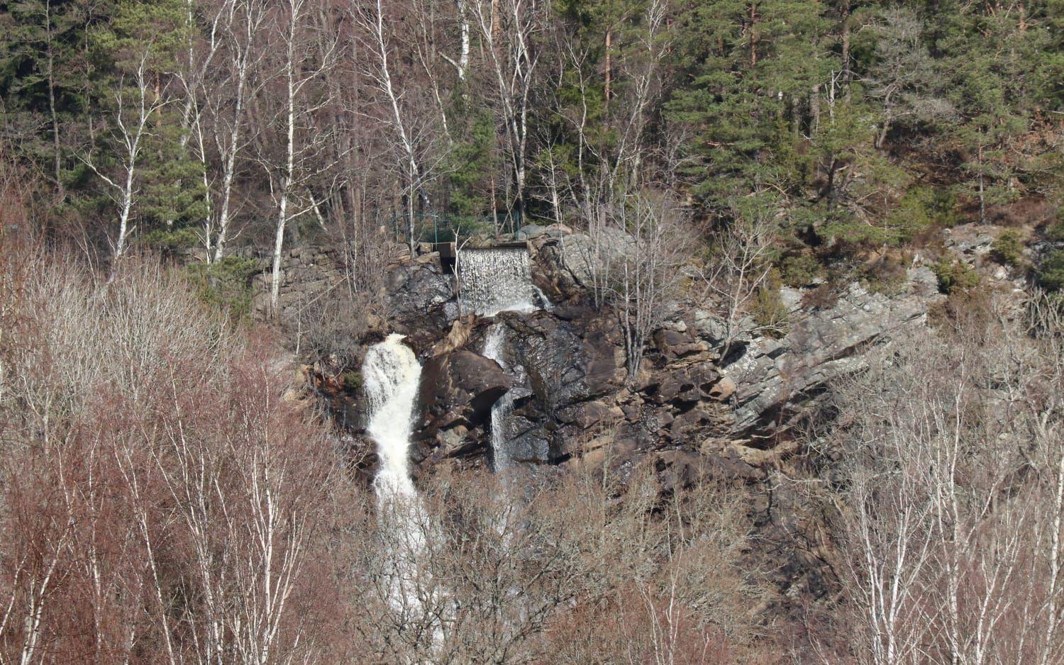 Vattenfallet från Lysegårdens naturreservat.